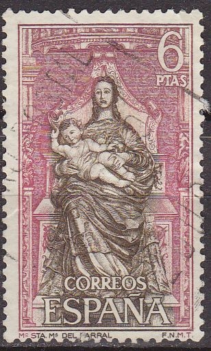 z vendido ESPAÑA 1968 1896 Sello Monasterio de Sta. Mª del Parral (Avila) La Virgen y el Niño usado Espana Spain Espagne Spagna Spanje Spanien 
